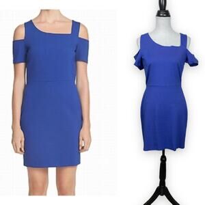 1.State | NWT Cobalt Blue Cold Shoulder Ponte Knit Mini Sheath Dress